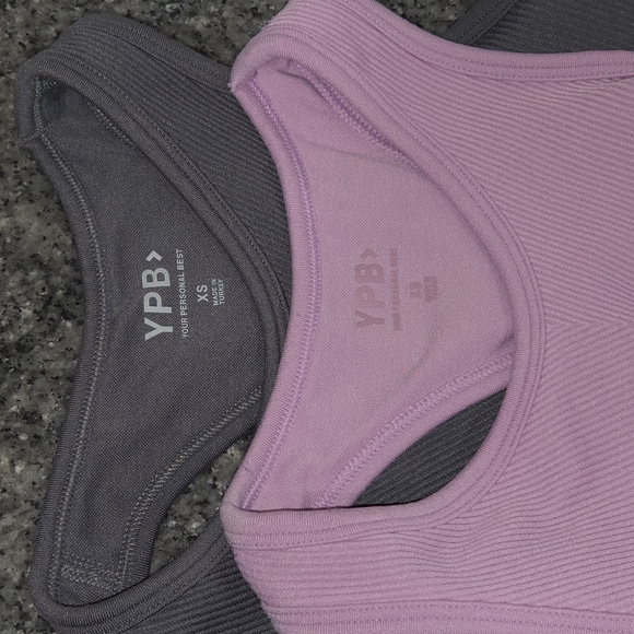 YPB Ribbed Tank — Pink and Gray (2-Pack) - Picture 4 of 5
